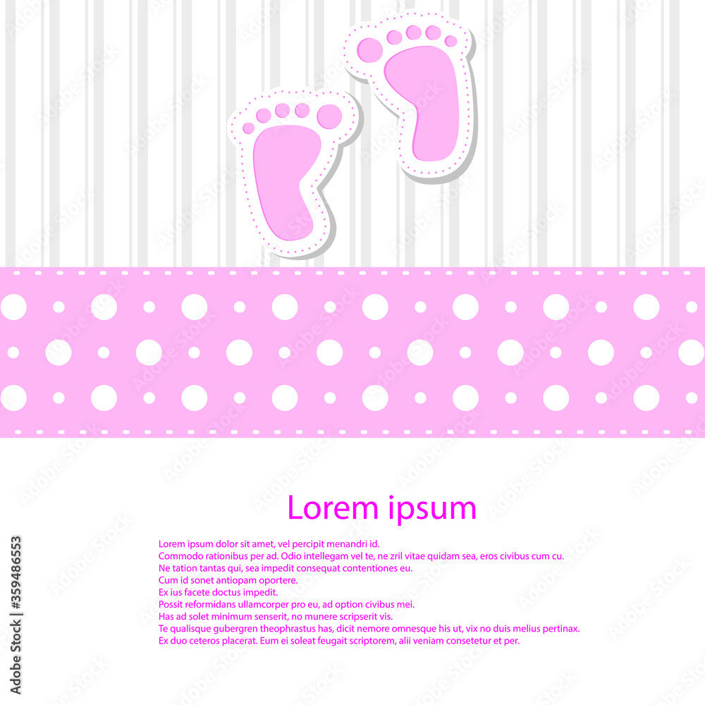 Baby arrival card - Baby shower invitation card. Vector illustration