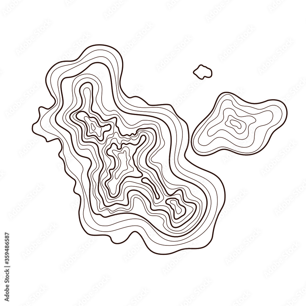 Obraz premium topographic map vector illustration abstract height lines isolated on a white background