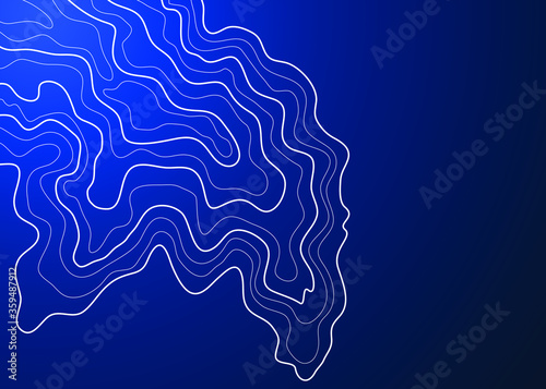 topographic map vector illustration abstract height lines isolated on a blue background