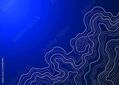topographic map vector illustration abstract height lines isolated on a blue background