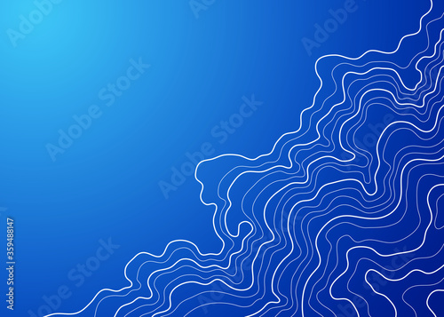 topographic map vector illustration abstract height lines isolated on a blue background