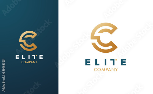 Premium Vector C Logo in two colour variations. Beautiful Logotype for luxury branding. Elegant and stylish design for your Elite company. photo