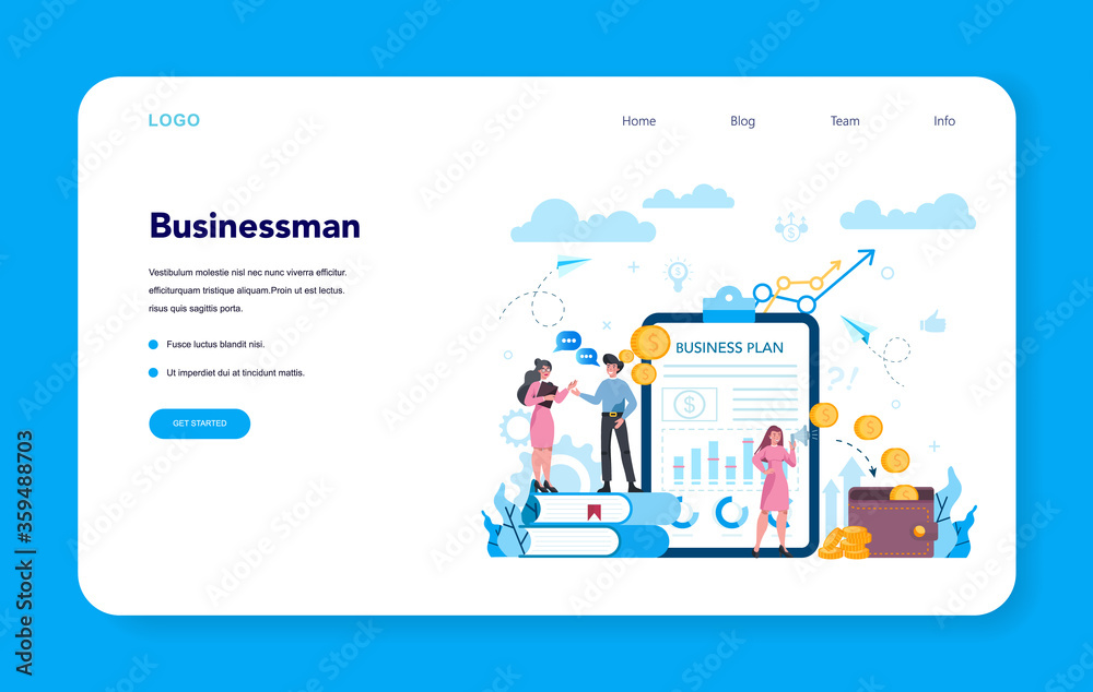 Business web banner or landing page. Idea of strategy Business web banner or landing page. Idea of strategy