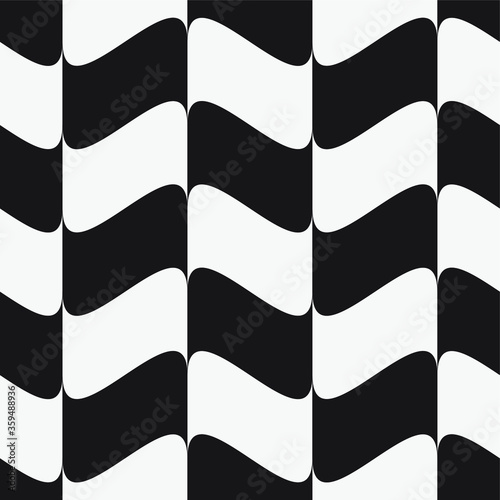  Vector seamless pattern. Modern stylish texture with wavy stripes. Geometric abstract background.