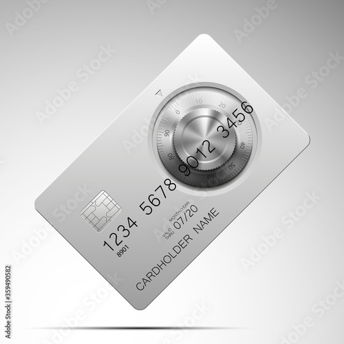 steel credit card with a combination lock on the front side