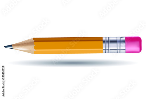 pencil realistic illustration isolated on white background vector