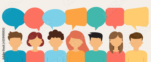 people with speech bubbles, vector illustration