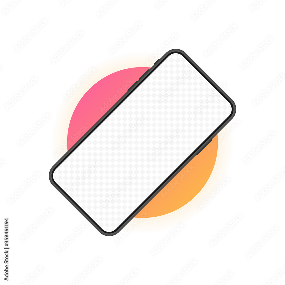 Smartphone blank screen, phone mockup. New phone model. Template for infographics or presentation UI design interface