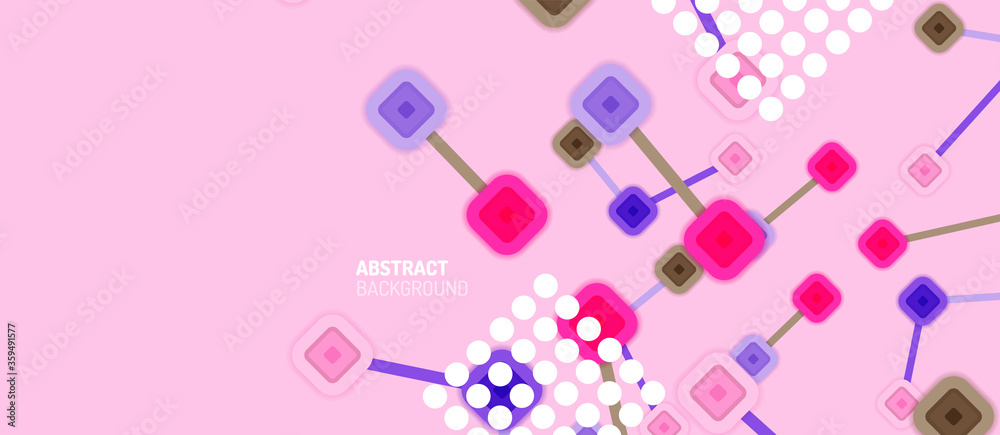Abstract square dot connections, flat style multicolored geometric background for Wallpaper, Banner, Background, Card, Book Illustration, landing page or poster design Abstract square dot connections, flat style multicolored geometric background for Wallpaper, Banner, Background, Card, Book Illustration, landing page or poster design