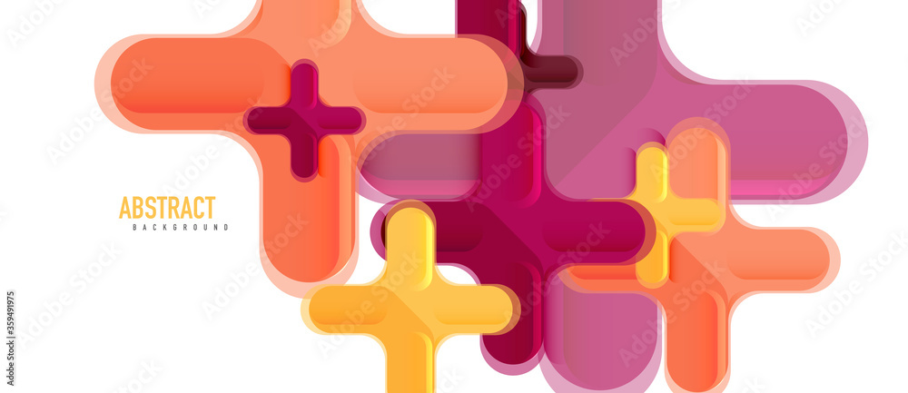 Glossy multicolored plastic style cross composition, x shape design, techno geometric modern abstract background. Trendy abstract layout template Glossy multicolored plastic style cross composition, x shape design, techno geometric modern abstract background. Trendy abstract layout template