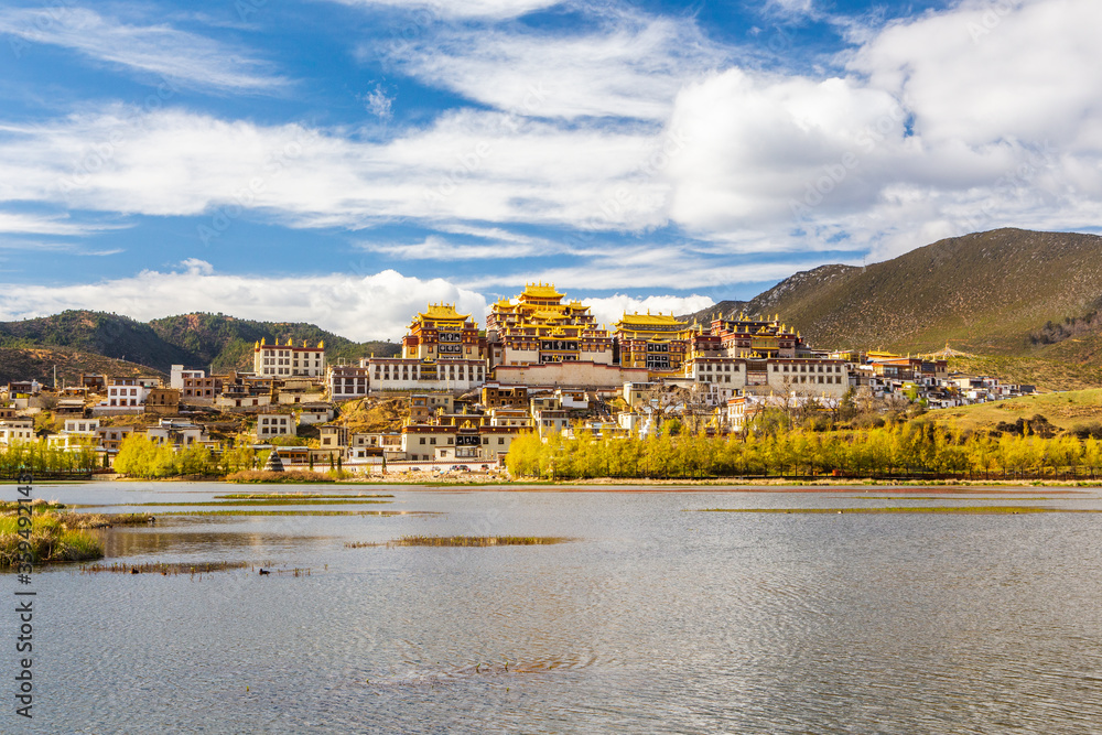 Ganden Sumtseling Monastery, a traditional Tibetan Buddhism temple in City Shangri-La, China.