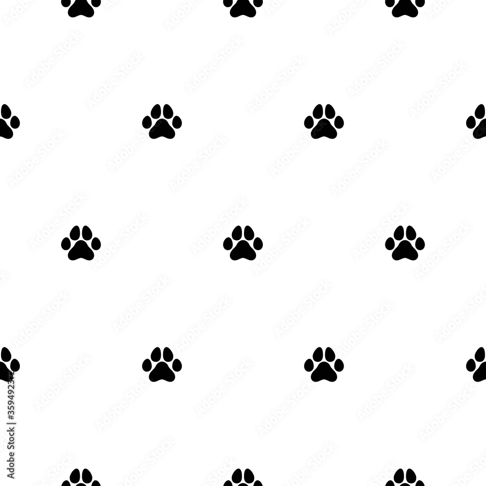 Fototapeta premium seamless pattern with black cat trace. animal ornament. Vector flat illustration.