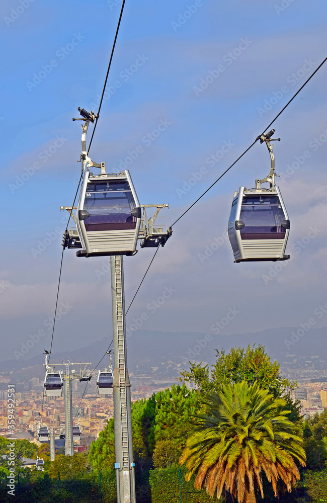 Teleferico de Montjuïc, Barcelona Cataluña España Teleferico de Montjuïc, Barcelona Cataluña España