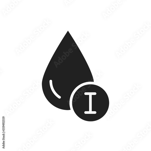 First blood group black glyph icon. Donorship concept. Pictogram for web, mobile app, promo. UI UX design element.