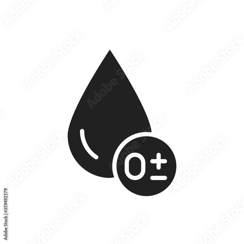 0 plus minus blood group black glyph icon. Donorship concept. Pictogram for web, mobile app, promo. UI UX design element.