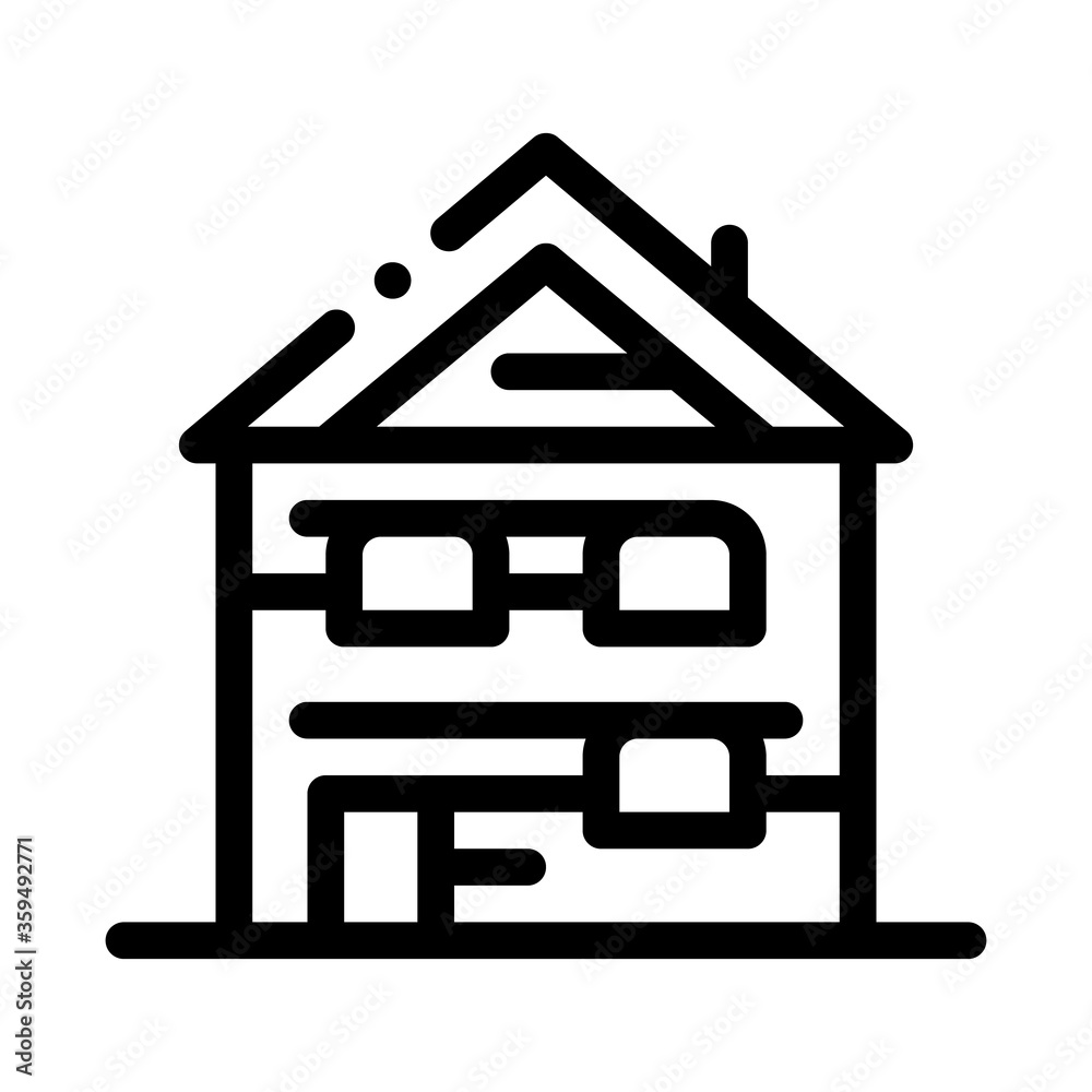 ski resort cabin building icon vector. ski resort cabin building sign. isolated contour symbol illustration ski resort cabin building icon vector. ski resort cabin building sign. isolated contour symbol illustration