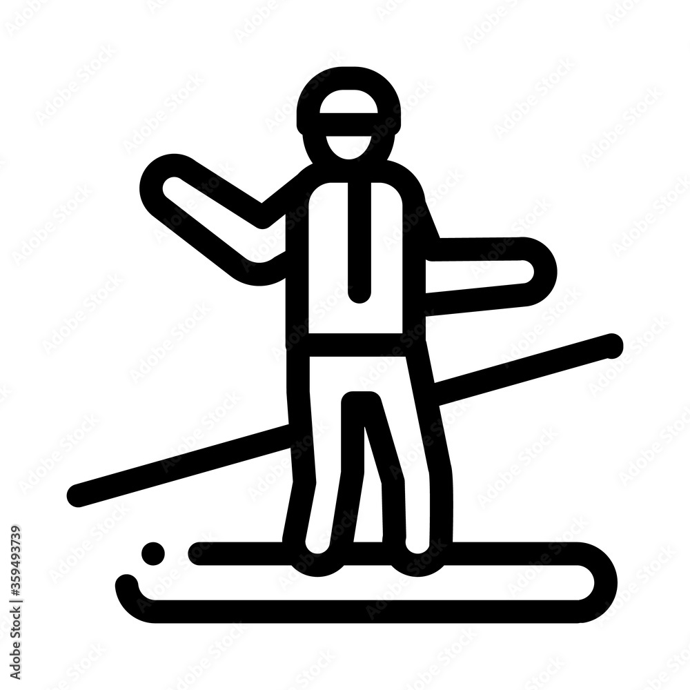 snowboarder slalom icon vector. snowboarder slalom sign. isolated contour symbol illustration snowboarder slalom icon vector. snowboarder slalom sign. isolated contour symbol illustration