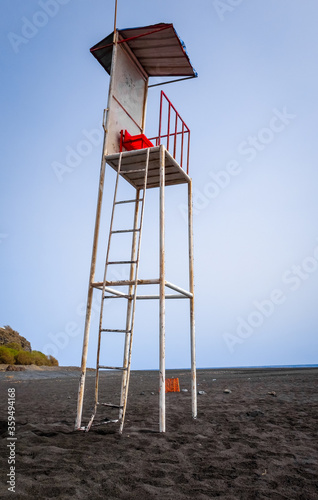 Lifeguard tower chair in Fogo Island, Cape Verde