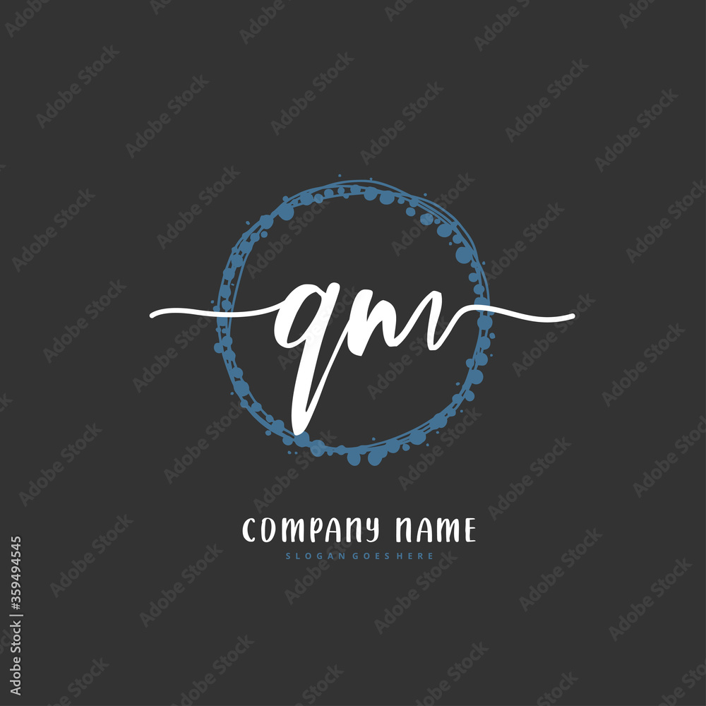 Q M QM Initial handwriting and signature logo design with circle. Beautiful design handwritten logo for fashion, team, wedding, luxury logo. Q M QM Initial handwriting and signature logo design with circle. Beautiful design handwritten logo for fashion, team, wedding, luxury logo.