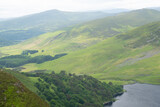 Panoramic view of Wicklow Mountains. This place is famous for uncontaminated nature, misty landscapes, and spectral lakes