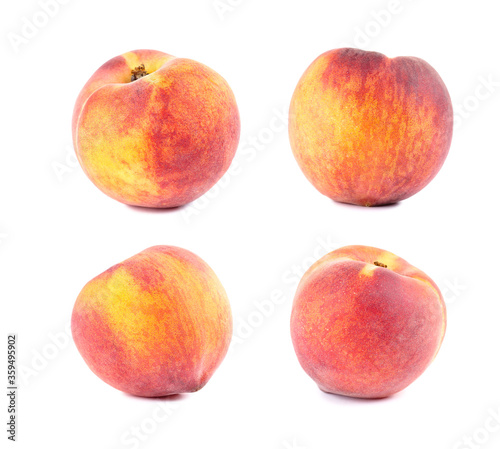 Fresh peach isolated on white background