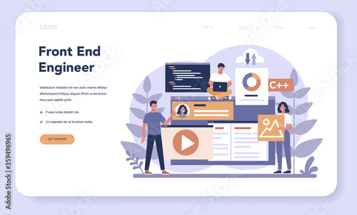 Frontend development online service or platform. Website