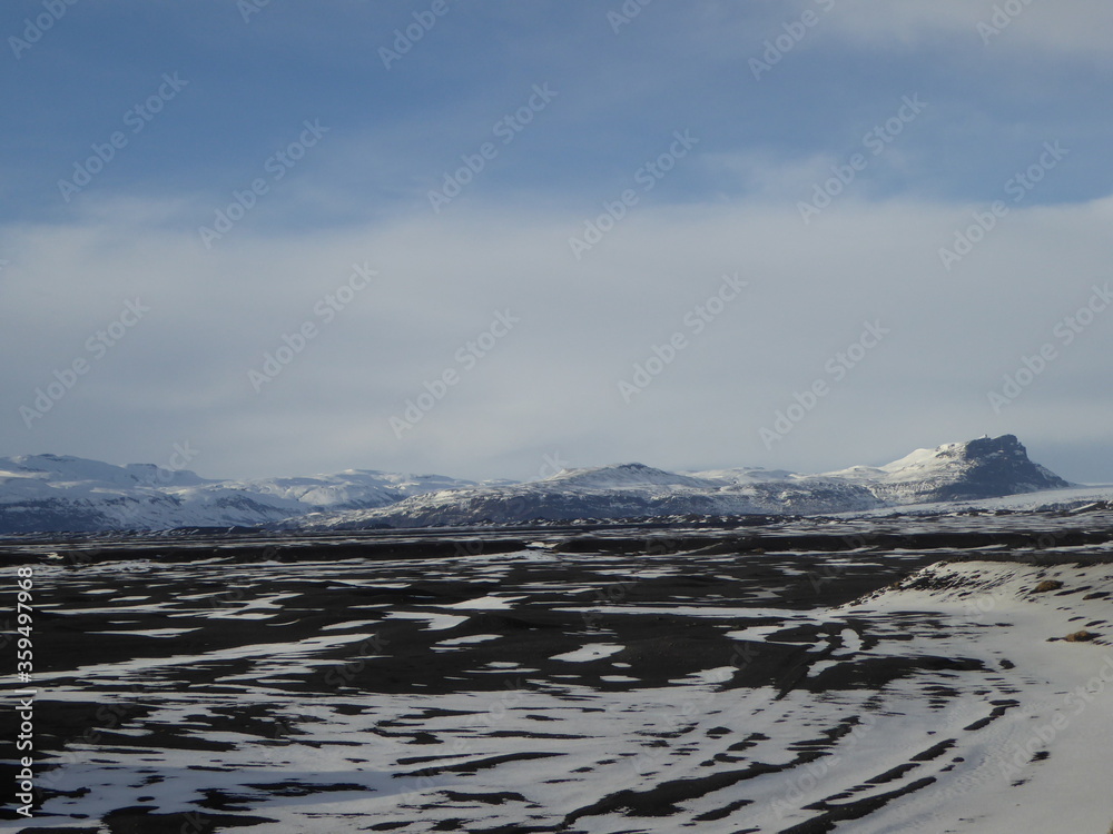 Cold snow landscape in Iceland