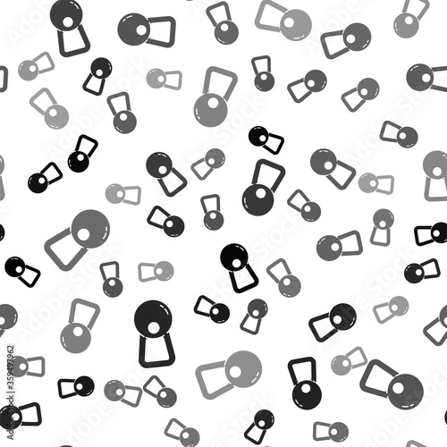 Black Kettlebell icon isolated seamless pattern on white background. Sport equipment.  Vector Illustration