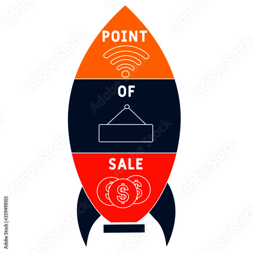 POS - Point of Sale. business concept. Vector infographic illustration  for presentations, sites, reports, banners