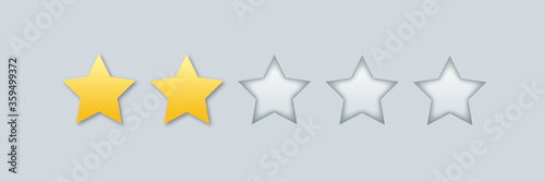 Vector illustration of Golden stars for review of product rating on a white background, for web sites and mobile applications