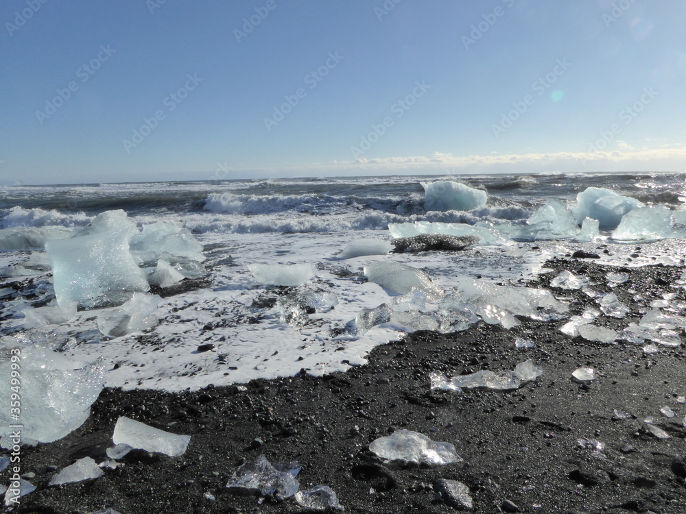 Ice on a beach in Iceland Ice on a beach in Iceland