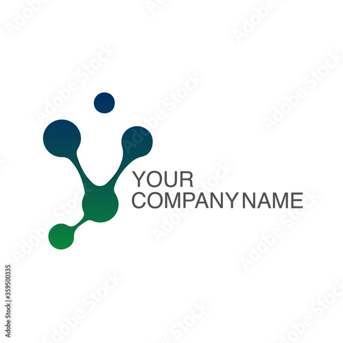 Chemical logo, Molecule logo , Links dots logo