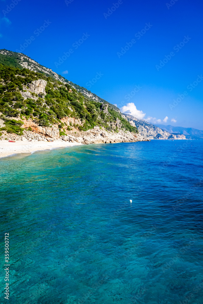 Cala Sisine beach in Orosei Golf, Sardinia, Italy