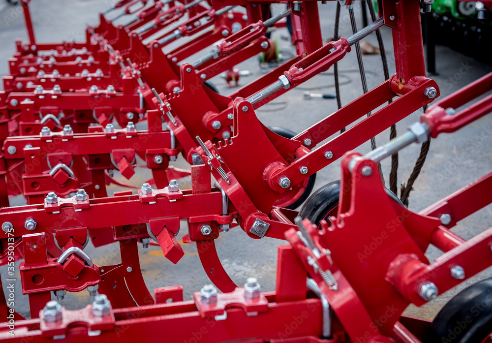 Modern agricultural machinery and equipment. Industrial details.