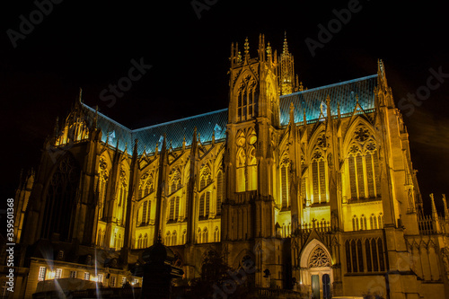 Metz Cathedral at Night, France