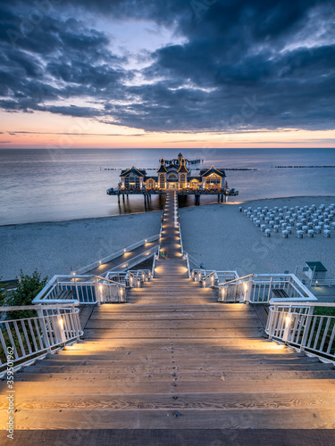 Fototapeta Naklejka Na Ścianę i Meble -  Seebrücke Sellin (Sellin Pier) on the island of Rügen, Mecklenburg-Vorpommern, Germany