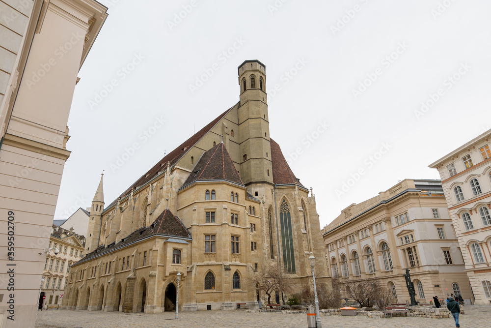 Minoritenkirche Church on Minoritenplatz in Old city center in Vienna of Austria.
