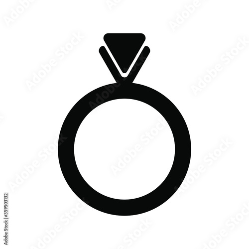 Wedding diamond ring icon marry me bride jewellery black vector illustration