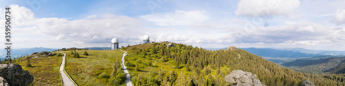 Panorama view of the Bavarian Forest from Großer Arber in summer, Germany