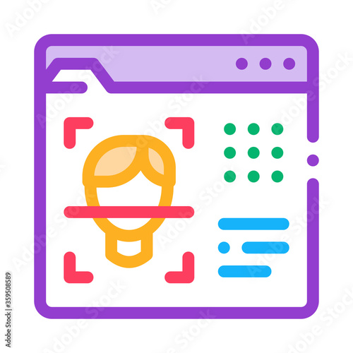 deepfake online scanner icon vector. deepfake online scanner sign. color symbol illustration