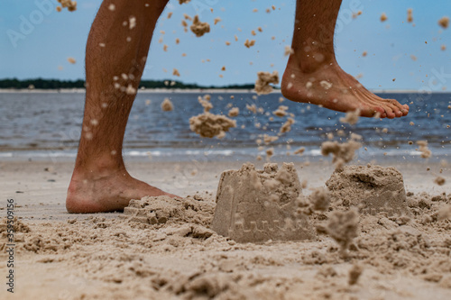 kicking sand castle