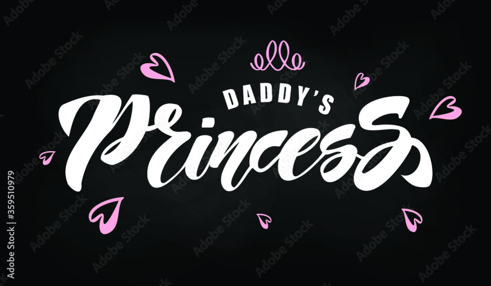 Fototapeta premium Little Princess hand drawn lettering. Design for for girls clothes ,T-shirt, card, banner,template. Vector illustration.