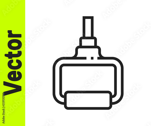 Black line TPX loop training equipment icon isolated on white background. Sport equipment.  Vector Illustration