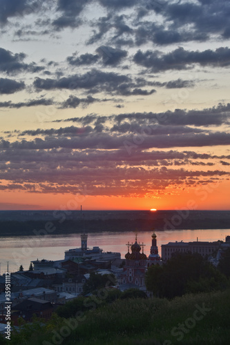 Sunrise over the Volga and Nizhny Novgorod © Igor