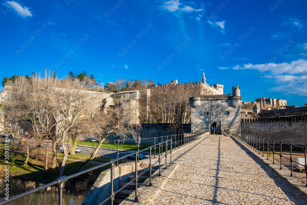 Famous Avignon Bridge also called Pont Saint-Benezet at Avignon France