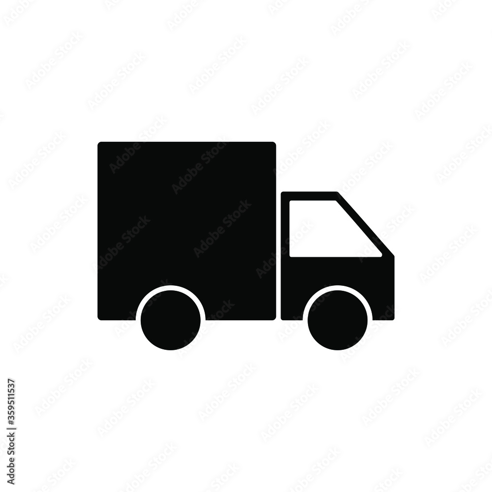 Delivery truck black icon store website shipping vector illustration Delivery truck black icon store website shipping vector illustration