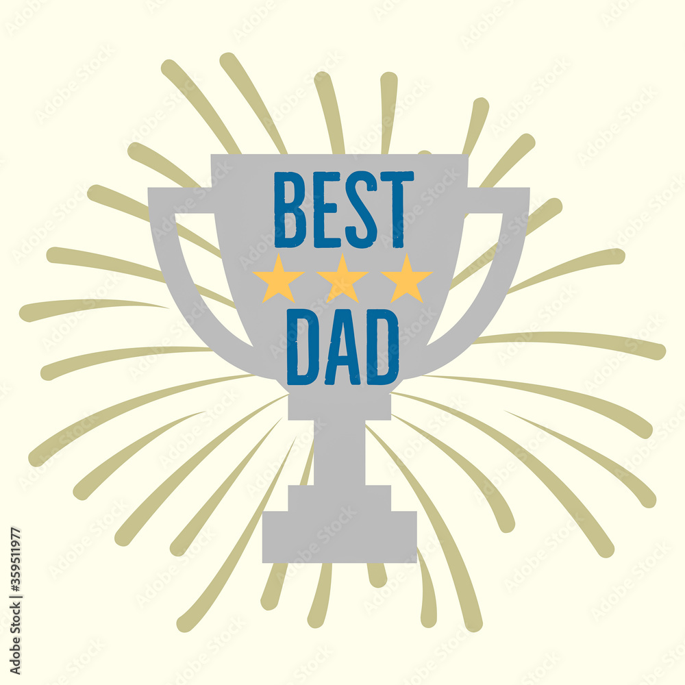 Fototapeta premium Best Dad trophy, graphic design illustration wallpaper