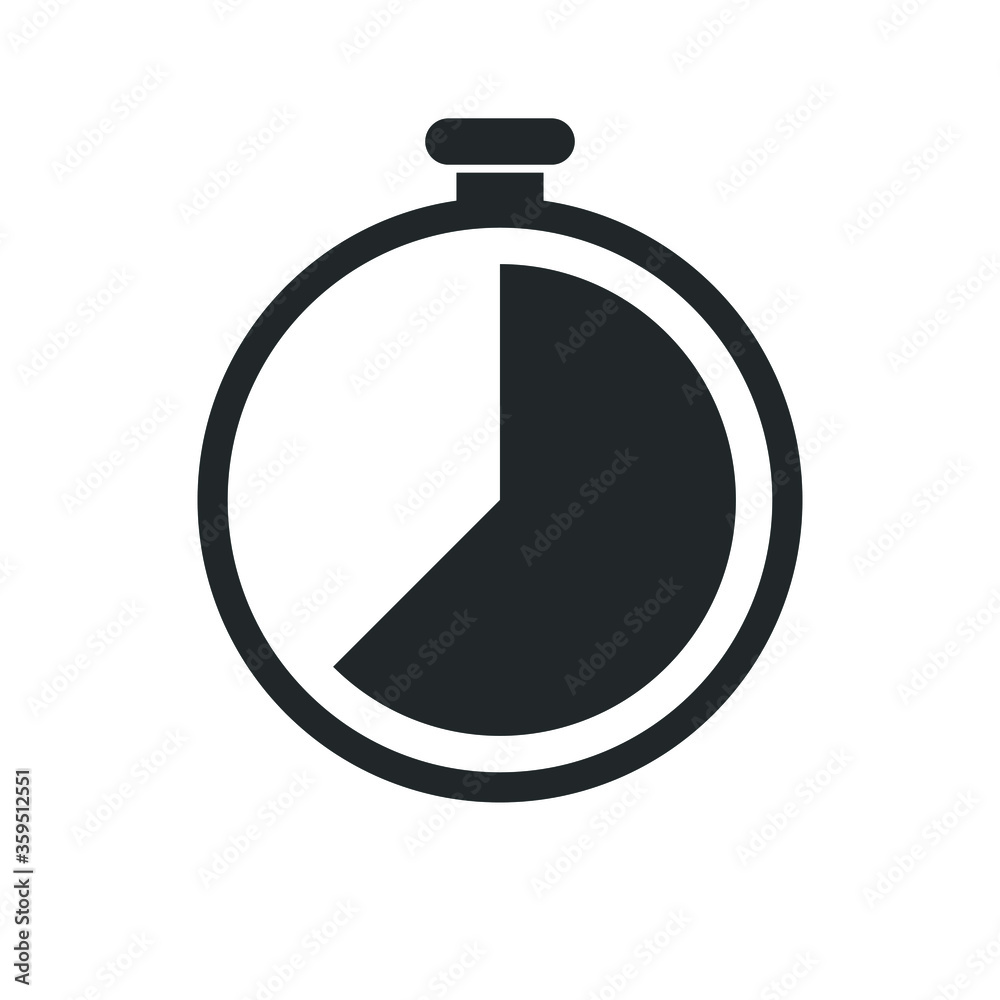 Stopwatch Icon Sport Speed Measurement Countdown Timer Black And White Illustration Vector