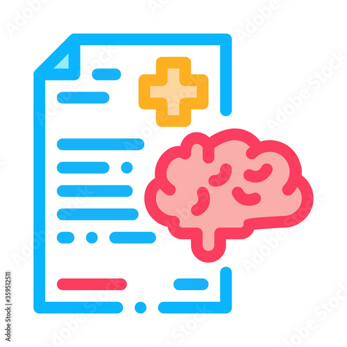 dementia medical report icon vector. dementia medical report sign. color symbol illustration
