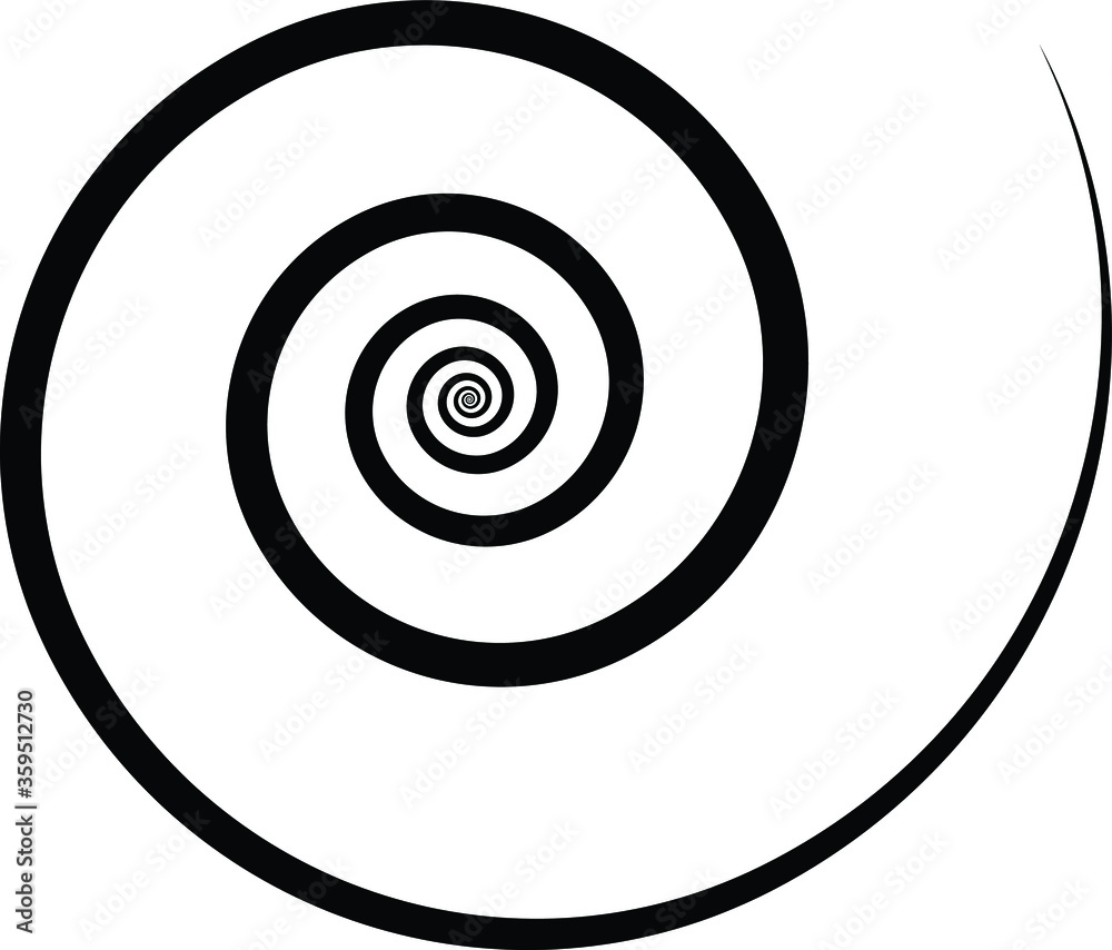 Spiral circle line art decor vector black round illustration Spiral circle line art decor vector black round illustration
